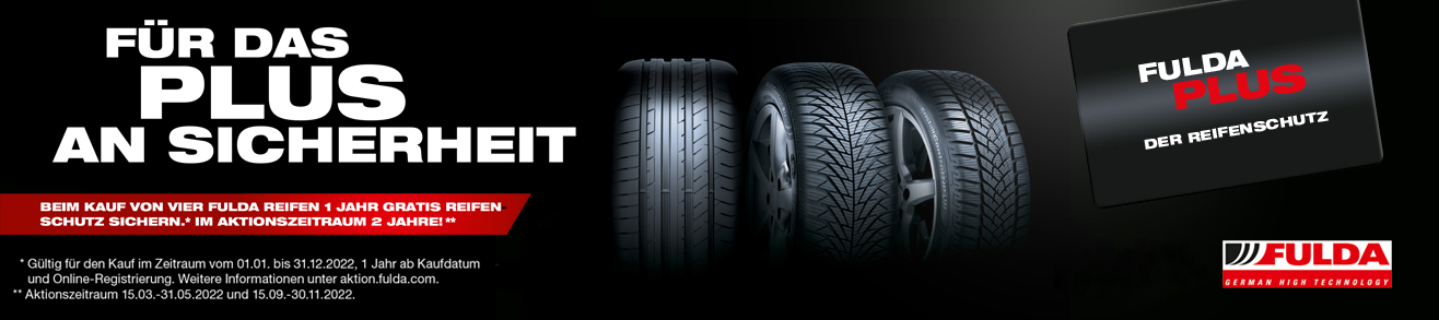 Ein Jahr kostenlose Reifenschutz-Garantie für einen Satz Fulda Reifen